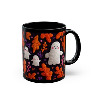 Cute Halloween Ghosts Embroidery Style Mug image 7