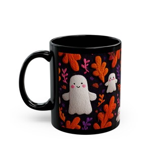 Cute Halloween Ghosts Embroidery Style Mug image 5