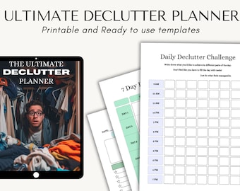 Ultimate Declutter Printable Planner, Decluttering Checklist and Cleaning Journal, Spring Cleaning & Declutter Tracker Digital Download