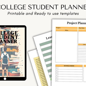 Academic 2024 Printable Student Planner Study Planner Bundle Academic Planner College Prep Planner Semester Journal