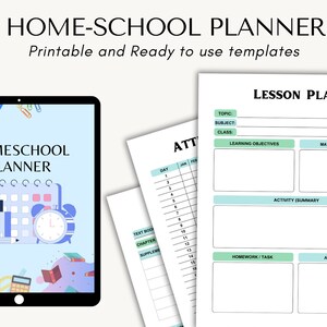 Homeschool Planner Printable Home School Teacher Academic Lesson Planner School Preschool Homeschool Homework Daily Schedule Planner Print.