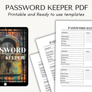 Simple Password Keeper PDF, Create a Personalized Notebook for Passwords and Logins, Fillable Password Tracker Book Pages for Binder