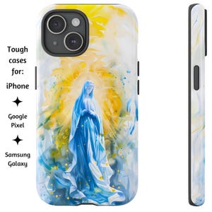 Unsere Dame von Fatima Aquarell Style Phone Case, Gemälde der Heiligen Jungfrau Maria, katholische Handyhülle für iPhone, Google Pixel & Samsung Galaxy