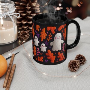 Cute Halloween Ghosts Embroidery Style Mug image 4