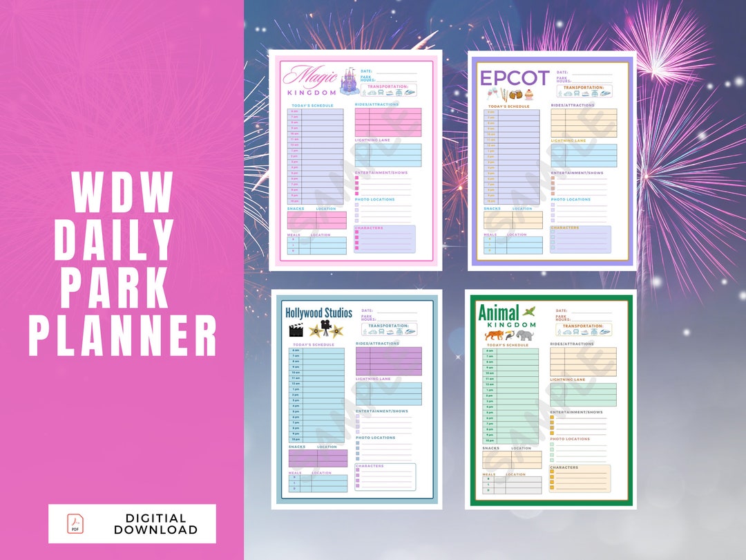 Daily WDW Park Planner Digital Download Etsy Daily WDW Park Planner Digital Download Etsy