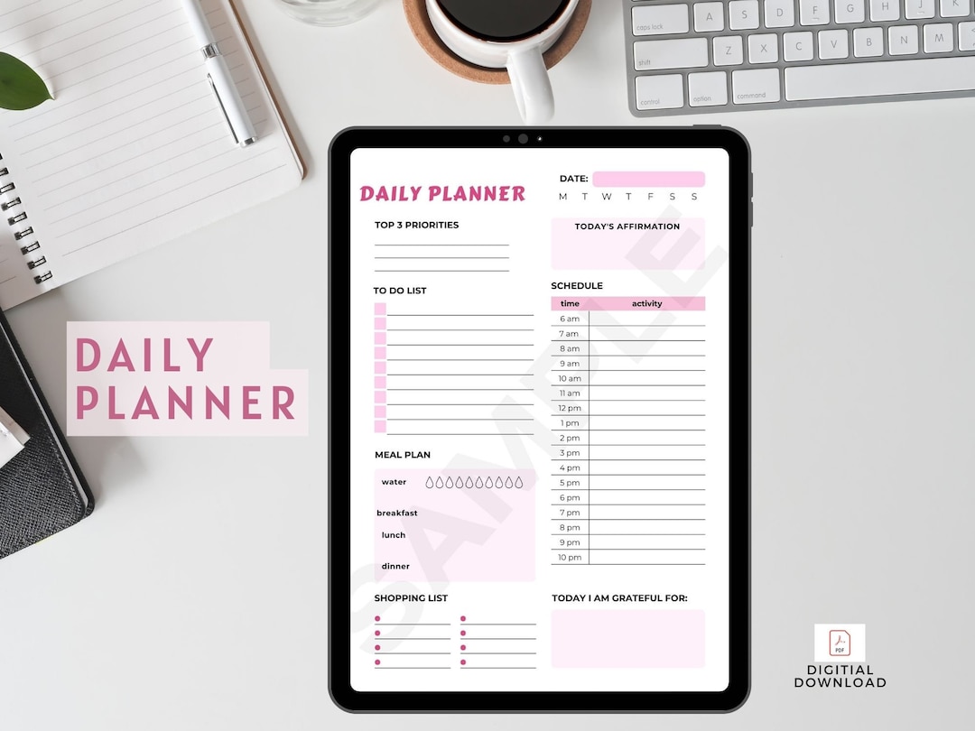 Digital Daily Planner, Printable Planner - Etsy