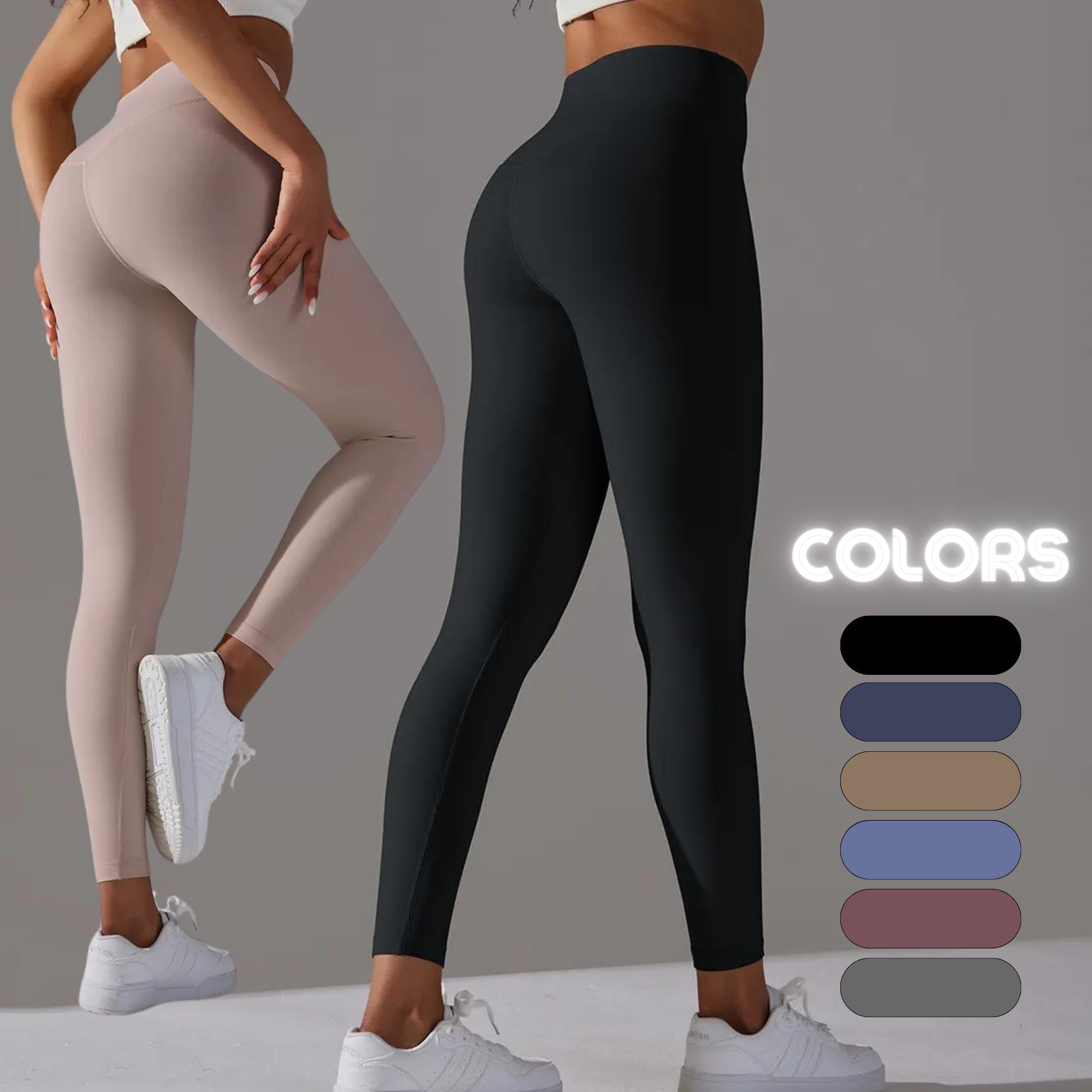 Womens High Waisted Seamless Thick Ribbed Gym Leggings Running