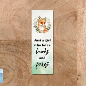 Fox Printable Bookmarks Set of 4 Green and Orange Fox Prints Gift for ...