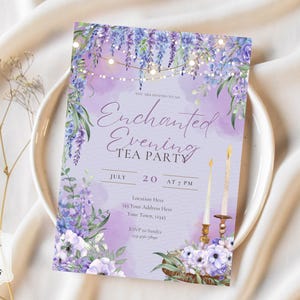 Invitación editable para fiesta de té "Noche encantada" - Invitaciones de Canva - Invitación personalizada - Descarga digital - Evento de la noche de San Juan imagen 10
