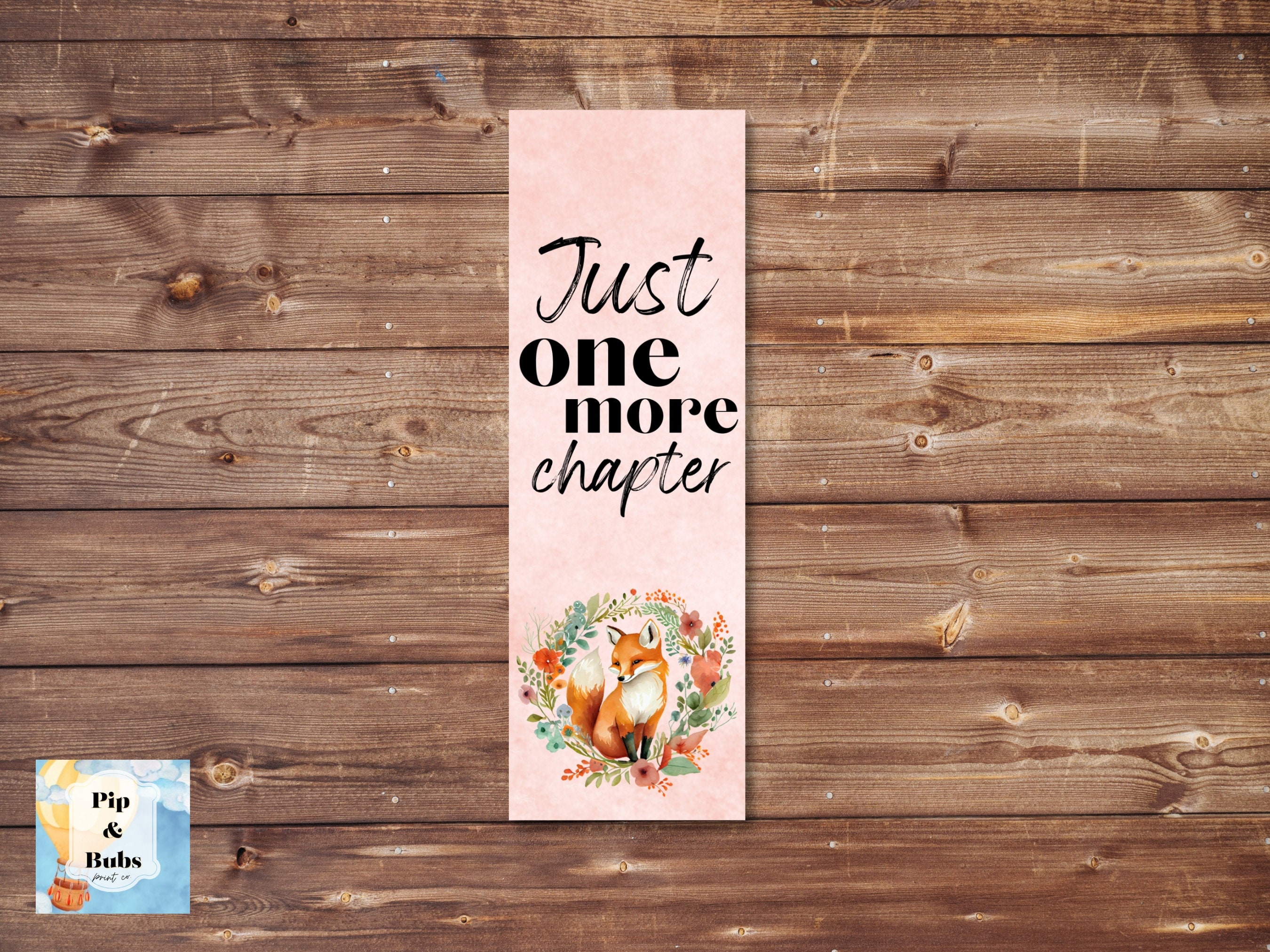 Fox Printable Bookmarks Set of 4 Watercolor Foxes on Peach Background ...