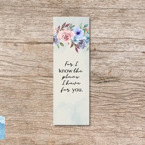 Christian Printable Bookmark Set of 4 Watercolor Flowers Bible Study ...