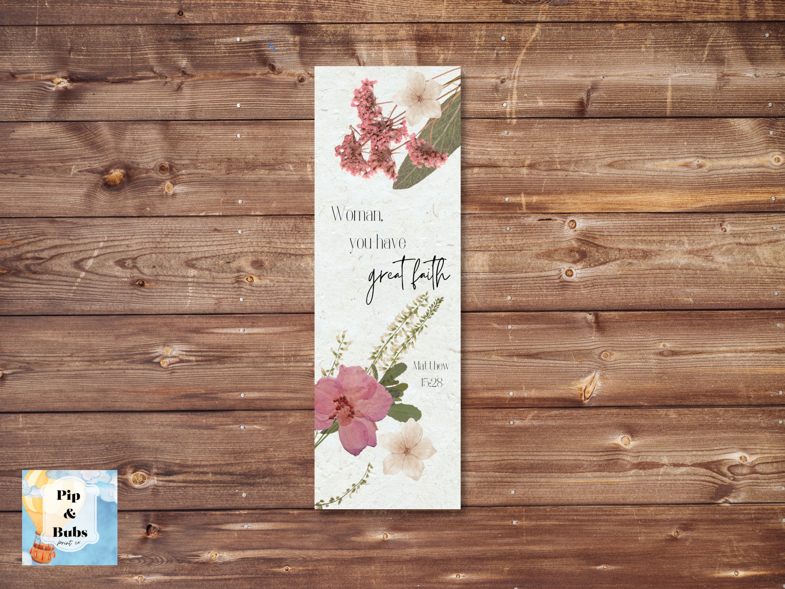 Christian Flower Printable Bookmarks Dried Flowers Gift for Her Mother ...