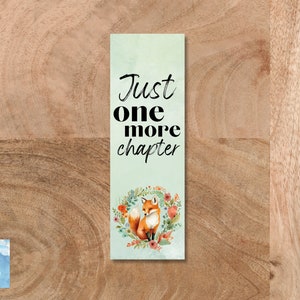 Fox Printable Bookmarks Set of 4 Green and Orange Fox Prints Gift for ...
