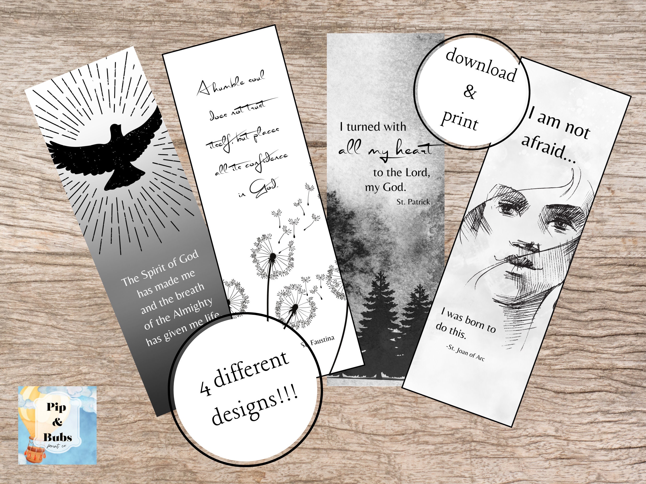 Catholic Saint Printable Bookmarks Inspirational Saint Quotes Gift for ...