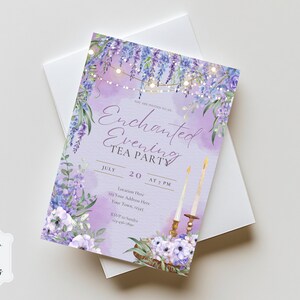 Invitación editable para fiesta de té "Noche encantada" - Invitaciones de Canva - Invitación personalizada - Descarga digital - Evento de la noche de San Juan imagen 12