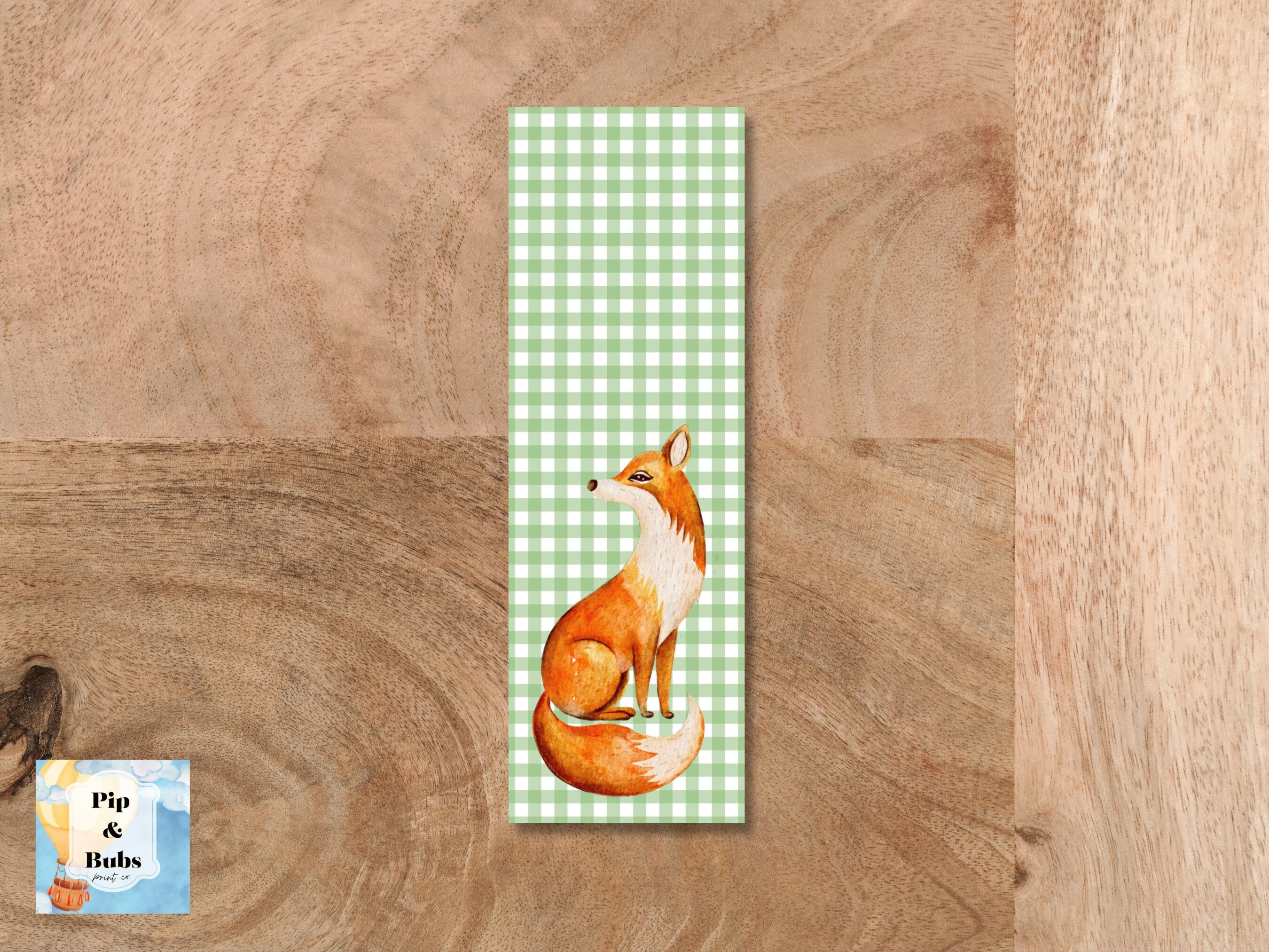 Fox Printable Bookmarks Set of 4 Green and Orange Fox Prints Gift for ...