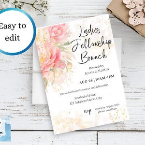 Women’s Fellowship Editable Invitation Ladies Brunch Christian Bible Study Church Event Canva Invite Printable or Digital