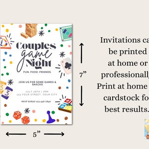 Couples Game Night Editable Invitation Customizable Invite Template Canva Invitations Fun Games image 3