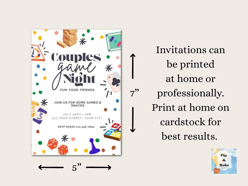 Couples Game Night Editable Invitation Customizable Invite Template Canva Invitations Fun Games image 3