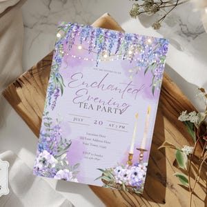 Invitación editable para fiesta de té "Noche encantada" - Invitaciones de Canva - Invitación personalizada - Descarga digital - Evento de la noche de San Juan imagen 9