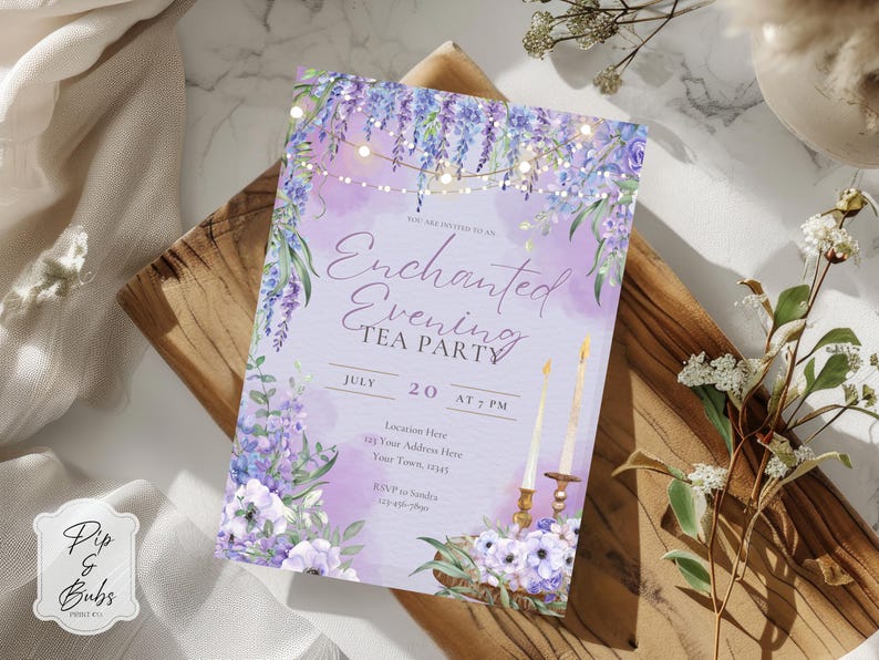Invitación editable para fiesta de té "Noche encantada" - Invitaciones de Canva - Invitación personalizada - Descarga digital - Evento de la noche de San Juan imagen 9