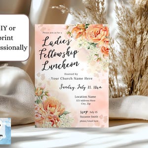 Women’s Fellowship Editable Invitation Ladies Brunch Christian Bible Study Church Event