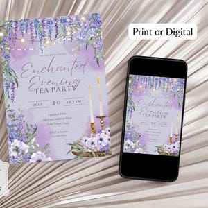 Invitación editable para fiesta de té "Noche encantada" - Invitaciones de Canva - Invitación personalizada - Descarga digital - Evento de la noche de San Juan imagen 6