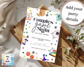 Couples Game Night Editable Invitation Customizable Invite Template Canva Invitations Fun Games