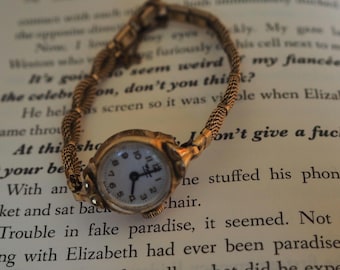 Wyler Incaflex damski zegarek mechaniczny vintage szwajcarski | 10K RGP | Bransoleta z siatki linowej