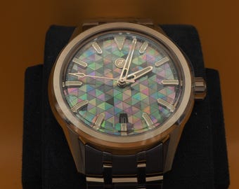 Zelos Helica 39 Black Mosaic MOP | #124/150 Sold-Out Ltd Ed | Miyota Automatic