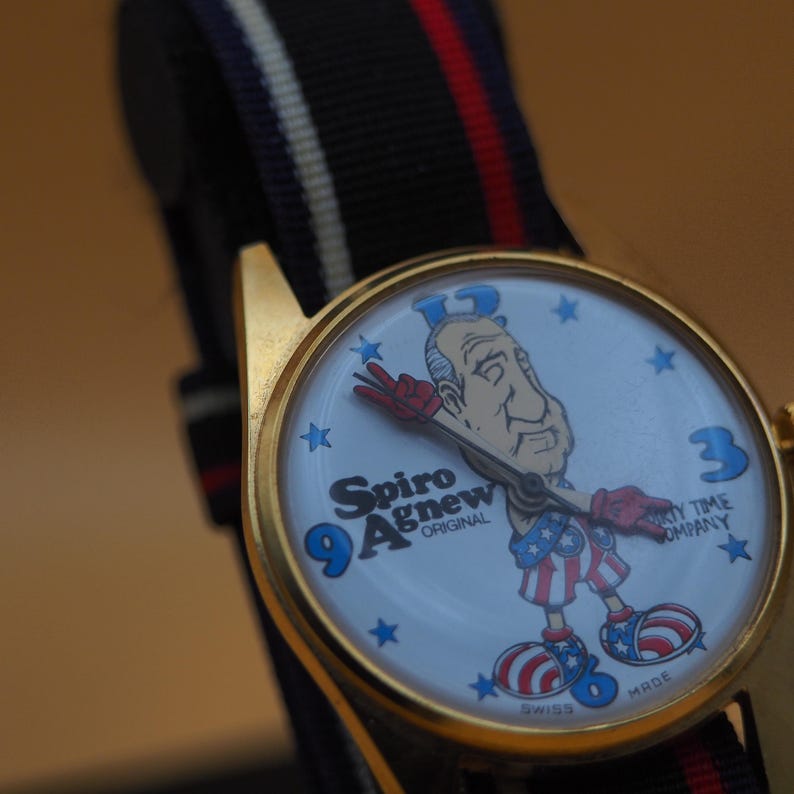 Spiro Agnew Watch | Dirty Time Company | Swiss Manual Wind | 1970s Political Satire image 14