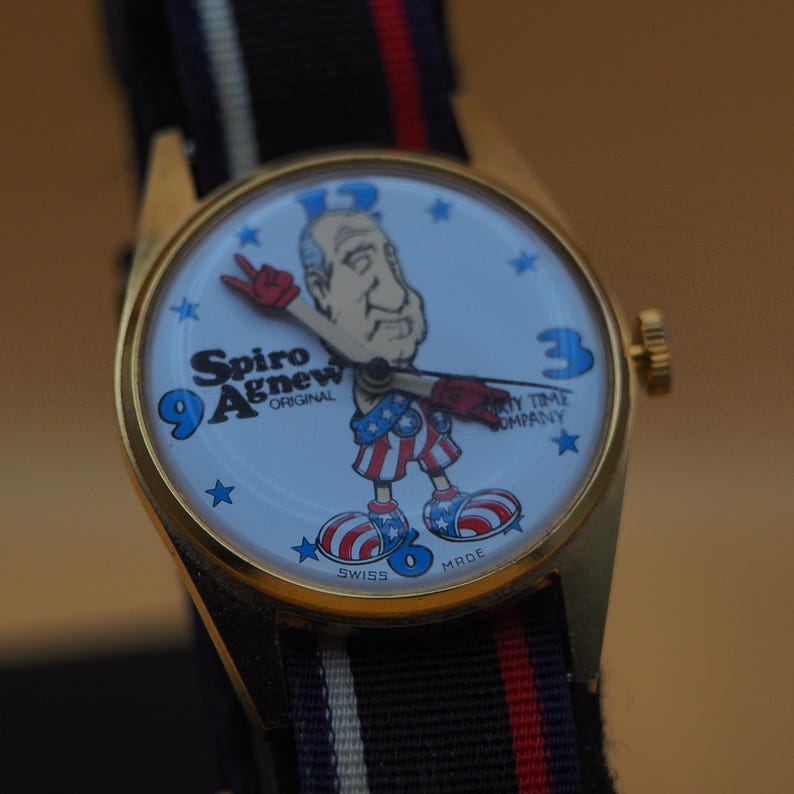 Spiro Agnew Watch | Dirty Time Company | Swiss Manual Wind | 1970s Political Satire image 9