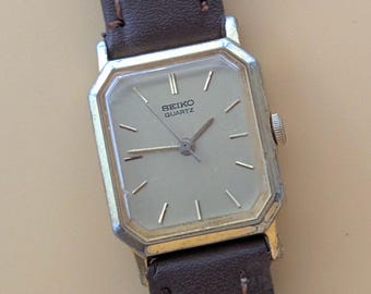 Seiko 2021-5090 Octagonal Quartz | Silver Dial Dress Watch | 1975 Vintage | Gold Plated | Japan