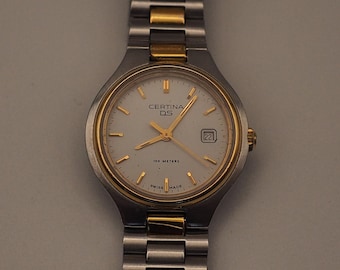 Certina DS Swiss Two-Tone Quartz Date Watch Sapphire Crystal 100m
