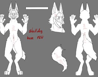 Skull dog base ref sheets p2u furry