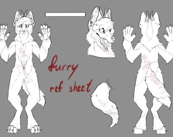 Furry Fursuit 2 bases p2u ref sheet
