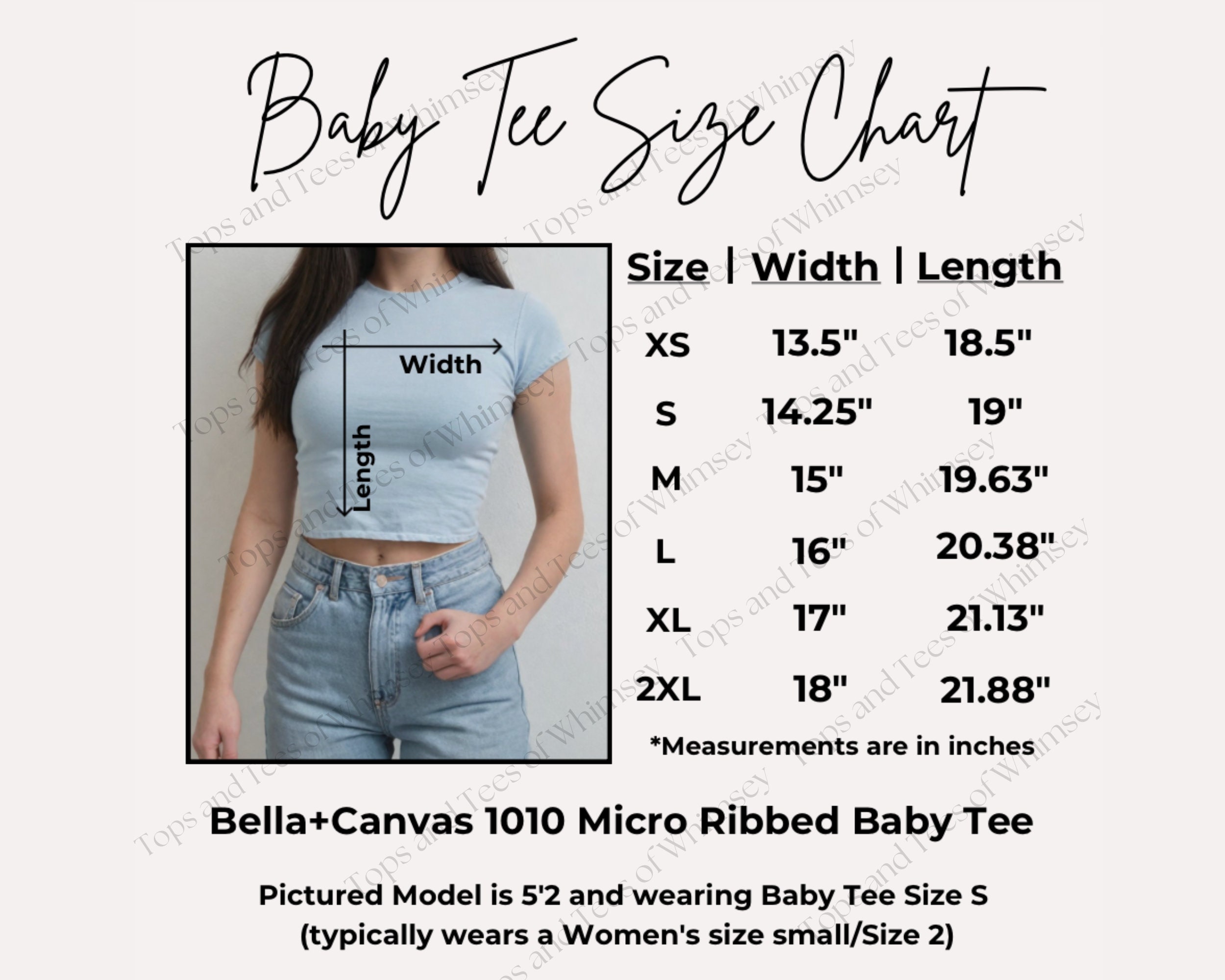 Bella Canvas Baby Tee Size Chart, Bella Canvas 1010 Micro Ribbed