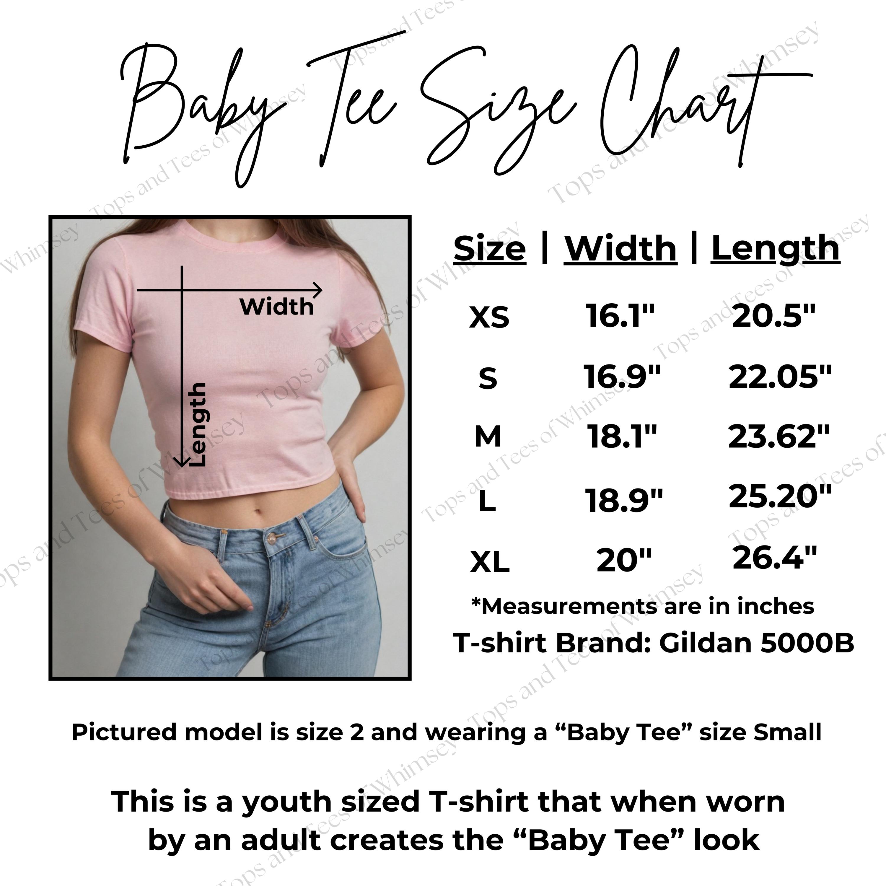 BABYL ライブビューイング TEE【XLサイズ】 Baby Tee Size Chart, Gildan 5000B Size Chart, Trendy Baby Tee Size