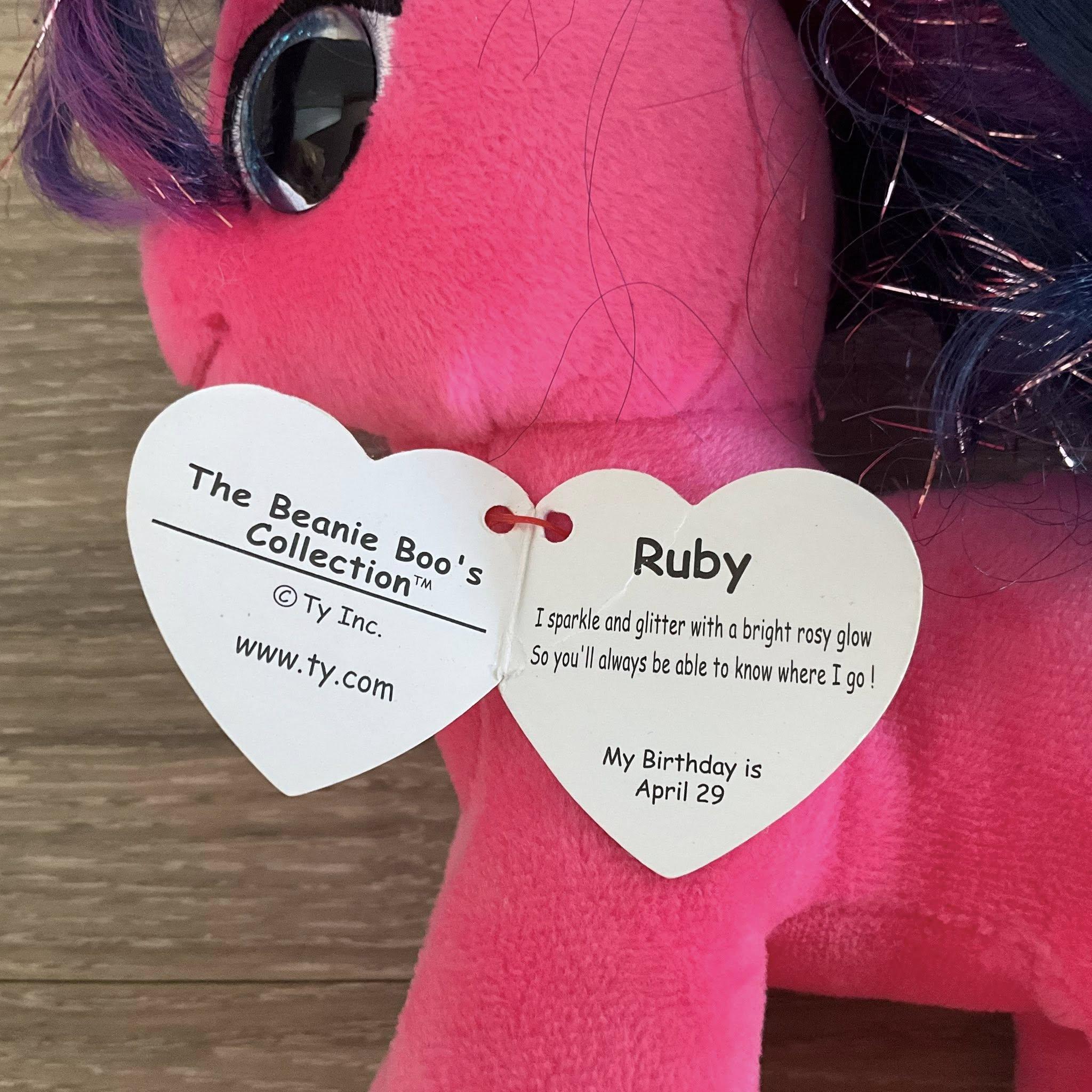 Ruby Boo Model Ty Beanie Boo “ruby” the Pink Pony From My Little Pony - Etsy