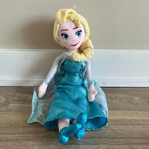Large Stuffed Elsa Doll Disney Princess Plush Doll Flip Reverse