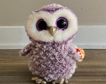 Ty ビーニーブーズ 6インチ ピンキー フクロウ ぬいぐるみ / 新品