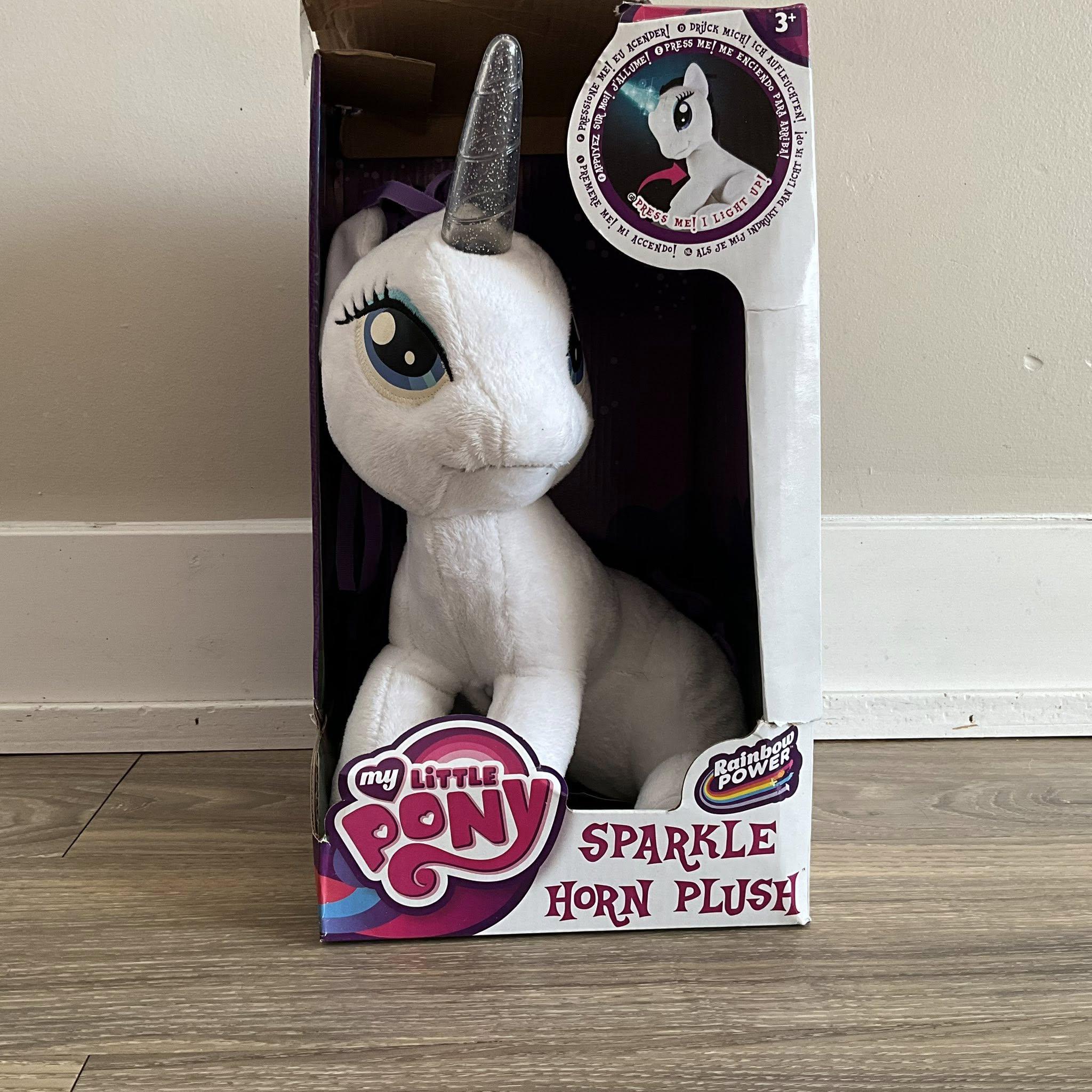 My Little Pony Rarity Plush, Sparkle Horn Unicorn, Rainbow Power