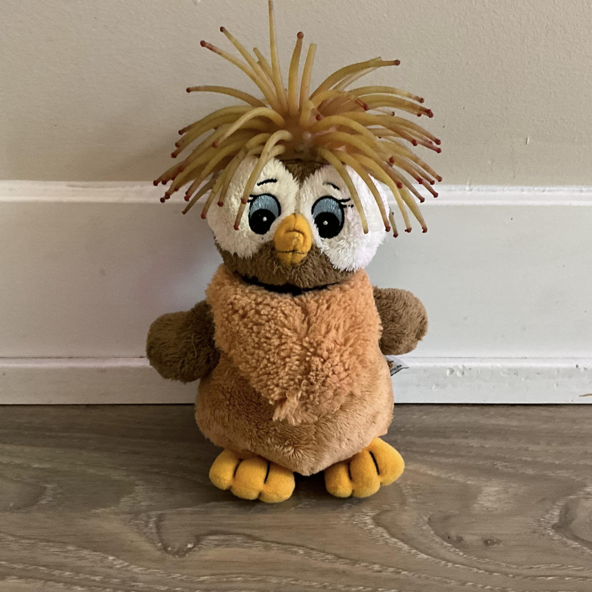 Zibbies Crazy Hair Owl Stuffed Animal Plush Toy 7.5"
