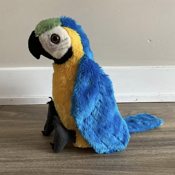 Realistic Blue Macaw Toy Wild Republic Macaw Parrot 11” Plush Blue
