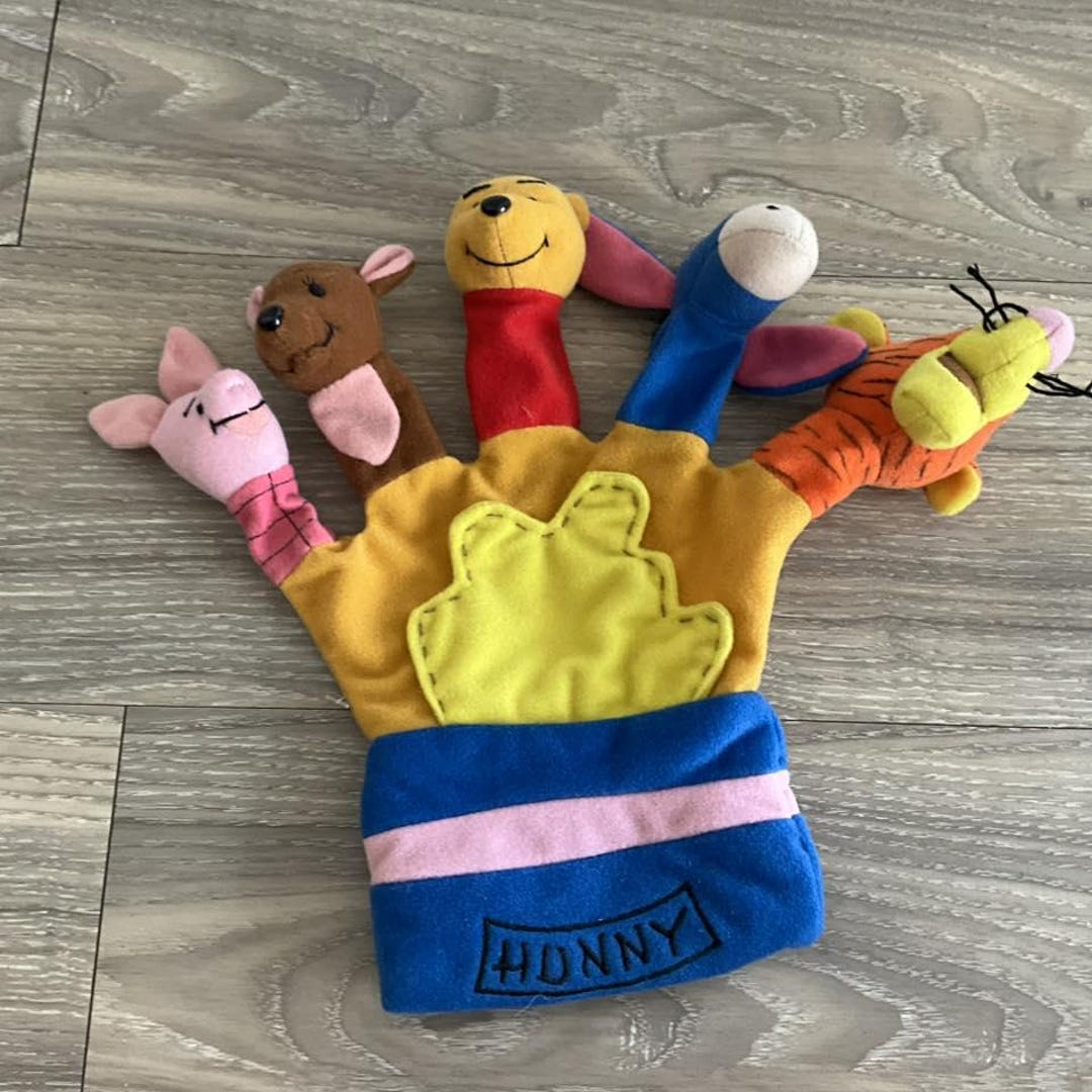 Puppet Roo Vintage Disney Winnie the Pooh Hand Puppet Plush Tigger Roo Piglet ...