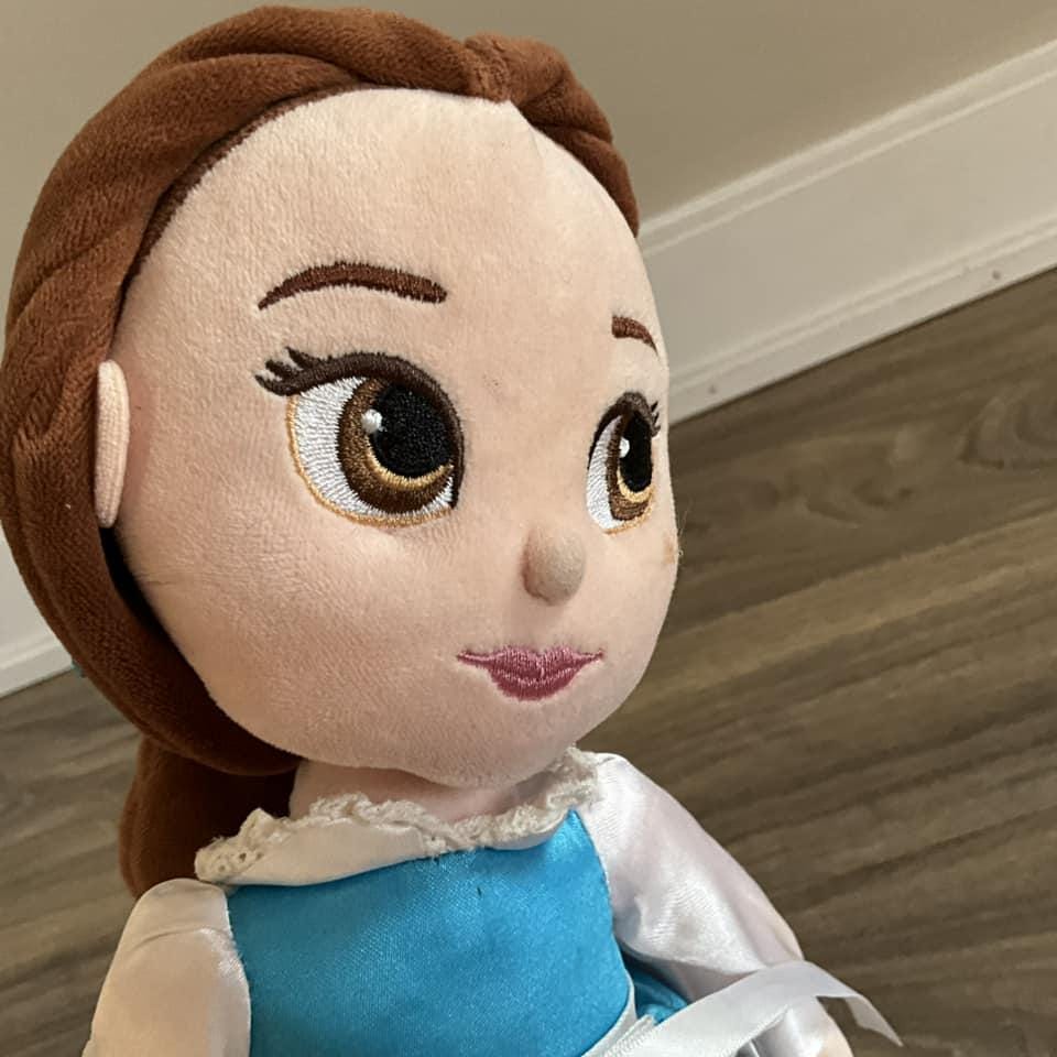 belle plush doll blue dress American Girl Disney Princess Belle Blue Dress, Mrs. Potts, Chip &  Accessories for 18-inch Dolls