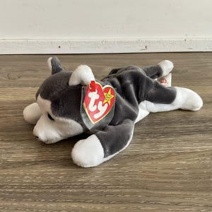 TY Beanie Babies Gray NANOOK HUSKY Dog Bean Bag Stuffed Toy