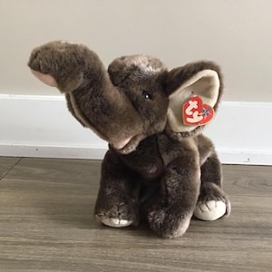ty Beanie Buddies Trumpet the Elephant Stuffed Animal Plush Toy 14.5&quot;