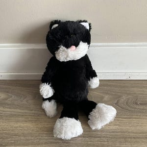 Ty Bessie the Black and White Cat Stuffed Animal Plush Toy 12&quot;