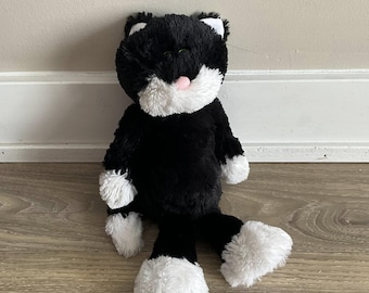 Ty Bessie the Black and White Cat Stuffed Animal Plush Toy 12"